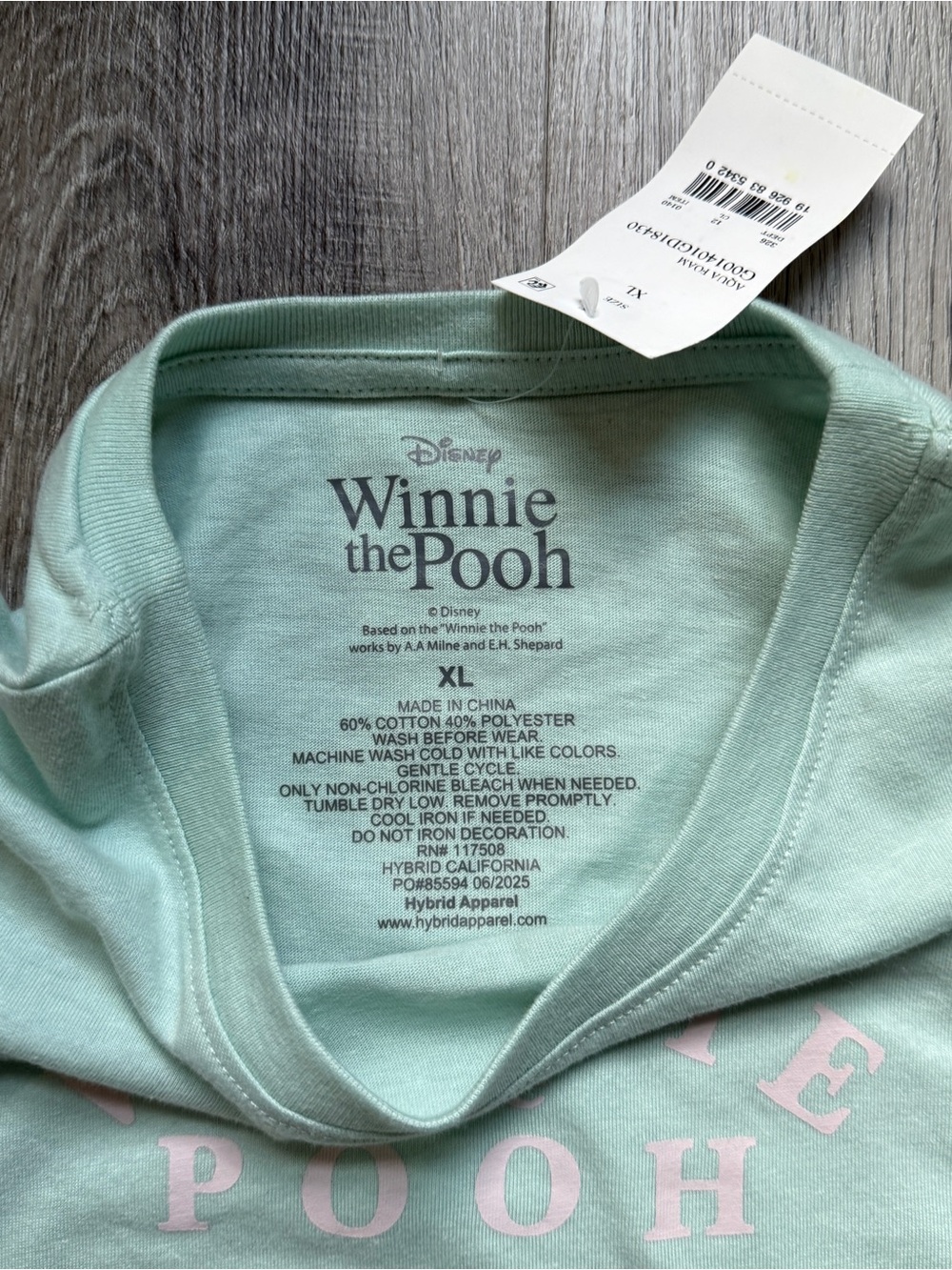 Disney Winnie the Pooh Green Graphic T-Shirt Youth Size XL - 0215 - Picture 4 of 5